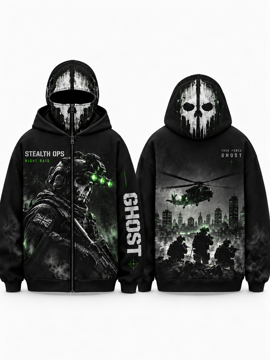 Ghost Zip Up Hoodie
